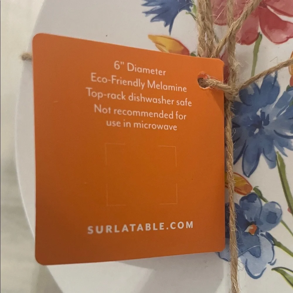 NWT Sur La Table Floral Melamine platter and appetizer plates